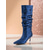 cheap Nightlife Party-Women&#039;s Blue Rhinestone Slouch Mid-Calf Boots - Pointed Toe Kitten Heel Party Boots for Nightlife and Evening Outfits