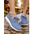 cheap Women&#039;s Slip-Ons &amp; Loafers-Women’s Blue Lace-Up Fabric Sneakers – Comfortable Casual Shoes for Outdoor Walks, Country Living and Farm Visits