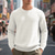 voordelige Basis Sweatshirts-Voor heren Sweatshirt Zwart Wit Leger Groen Khaki Donkergrijs Strakke ronde hals Effen Jacquard Geribd Met Textuur Brei-textuur Sport &amp; Outdoor Dagelijks Feestdagen Polyester Streetwear Basic Casual