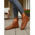 economico Stivali alla caviglia-stivaletti bassi in similpelle marrone da donna: scarpe casual minimaliste alla caviglia per l'autunno, il relax in veranda e gli outfit di tutti i giorni