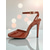 preiswerte Absatzsandalen-Dunkelgrüne Peep-Toe-High-Heels aus Lackleder für Damen – Stilettos mit Knöchelriemen für Cocktailpartys und glamouröse Abende