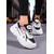 cheap Women&#039;s Sneakers-Women&#039;s Chunky White and Green Sneakers – Breathable Mesh Lace-Up Platform Trainers, Casual Sport Running Shoes for Walking, Travel and Streetwear