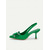 billige Slingback-pumper-Grønne slingback kitten heels til dame med strass-sløyfe – elegante pumps med spiss tå for daglige sammenkomster, fester og formelle anledninger