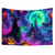 billige Veggtepper-Halloween Blacklight Tapestry Hekseslott UV Reaktiv Glød i Mørket Skog Trippy Fjell Tåke Gravlund Spøkelser Hengende Tapestry Veggkunst Mur Stue Soverom