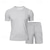 abordables Ensembles de t-shirts basiques pour hommes-Homme Chemise gaufrée Ensembles T-shirt Tenues 2 pièces Ensemble Short Manche Courte Col ras du cou Été Printemps Uni Mode Occasionnel 2 pièces Vacances Tenue quotidienne Sortir Noir Blanche Bleu Roi