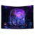 billige Veggtepper-Halloween Svartlysvev Gravplass UV Reaktiv Glød i Mørket Skog Trippy Fjell Tåkete Gravlund Spøkelse Hengende Tapestry Veggkunst Mural Stue Soverom