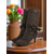 abordables Victoriano &amp; Eduardo-Botas marrones de media pantorrilla con encaje de crochet para mujer, tacones de gatito y lazos: botas de vestir estilo victoriano eduardiano de la década de 1900 para mujer, ideales para atuendos de