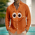 cheap 3D Pattern-Men&#039;s Cartoon Funny Smile Face Shirt Button Up Shirt Long Sleeve Fashion Casual Outdoor Daily Streetwear Spring Fall Turndown 3D Print Front One Pocket Linen Like Shirt Purple Orange Green Dark Blue