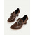 billige Victoriansk og Edwardiansk-Retro brune damesko med imitert skinn – pumps inspirert av 1930-tallet for elegant kontorantrekk og antrekk i vintagestil