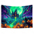 billige Veggtepper-Halloween Blacklight Tapestry Hekseslott UV Reaktiv Glød i Mørket Skog Trippy Fjell Tåke Gravlund Spøkelser Hengende Tapestry Veggkunst Mur Stue Soverom