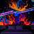 preiswerte Wandteppiche-Halloween Schwarzlicht Wandteppich Flammen-Joker UV-reaktiv Leuchtend im Dunkeln Wald Trippy Bergnebel Friedhof Geist Hängender Wandteppich Wandkunst Wandmalerei für Wohnzimmer Schlafzimmer