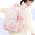 abordables Sacs à dos pour Enfants et Adolescents-Sac à dos d'école rouge et blanc pour filles – joli sac à dos de grande capacité avec patchs étoiles et breloque pompon pour ados