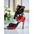 cheap Dance Boots-Women&#039;s Floral Dance Boots - Satin Peep Toe High Heel Professional Latin Ballroom Shoes with Elegant Rose Print, Ideal for Salsa, Tango and Stage Performances