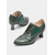 ieftine Victorian și Edwardian-Pantofi oxford verzi pentru femei, din epoca edwardiană – pantofi eleganți victoriani vintage cu toc mediu, cu șireturi și detalii brogue, perfecți pentru petreceri cu ceai, cosplay și evenimente istorice, din anii 1900-1910