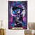 preiswerte Halloween-Wandteppiche-Schwarzlicht Wandteppich Skelett Tarotkarte Leuchtend im Dunkeln Glow Party UV reaktiv Trippy Nebelig hängender Wandteppich Wandkunst Wandmalerei für Wohnzimmer Schlafzimmer