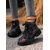 cheap Combat Boots-Women’s Tie-Dye Denim Combat Boots – Chunky Lace-Up Streetwear Ankle Boots for Fall Hiking, Farm Days &amp; Urban Outfits