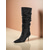 cheap Nightlife Party-Women&#039;s Blue Rhinestone Slouch Mid-Calf Boots - Pointed Toe Kitten Heel Party Boots for Nightlife and Evening Outfits