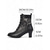 cheap 1930s-Women&#039;s Edwardian-Inspired Black Lace Ankle Boots - Vintage Mesh Mid Heel Lace-Up Victorian Booties for Gothic Fashion, Cosplay, and 1900s Themed Outfits