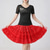 cheap Tops &amp; Sets-Latin Dance Skirts Pure Color Splicing Sequins Women's Performance Training Short Sleeve High Polyester