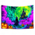 billige Veggtepper-Halloween Blacklight Tapestry Hekseslott UV Reaktiv Glød i Mørket Skog Trippy Fjell Tåke Gravlund Spøkelser Hengende Tapestry Veggkunst Mur Stue Soverom