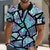 ieftine Polo geometric pentru bărbați-Bărbați Abstract Geometică Polo Manșon scurt Tricouri de polo Cămăși cu guler Casual Haine de strada Îmbrăcăminte Atletică Purtare Zilnică Nasturi Vară Albastru piscină Mov Portocaliu
