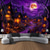 cheap Halloween Wall Tapestries-Halloween Blacklight Tapestry Haunted House UV Reactive Glow in the Dark Forest Trippy Mountain Misty Graveyard Ghost Hanging Tapestry Wall Art Mural for Living Room Bedroom