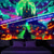billige Veggtepper-Halloween Blacklight Tapestry Hekseslott UV Reaktiv Glød i Mørket Skog Trippy Fjell Tåke Gravlund Spøkelser Hengende Tapestry Veggkunst Mur Stue Soverom