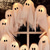 cheap Halloween Outdoor-Halloween Ghost Wreath, 12 LED Light-Up White Ghost Garland, Spooky Indoor &amp; Outdoor Hanging Decoration for Front Door, Wall, Party, Battery-Powered Halloween Decor, Holiday Spooky Garland