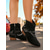 cheap Ankle Boots-Women's Brown Suede Ankle Boots with Chain and Belt Detail - Trendy Western Style Chunky Heeled Booties for Casual Wear and Fall Outings