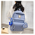 cheap Kids &amp; Teen Backpacks-Girls 5-in-1 Solid Color Backpack Set – Stylish Blue School Bag with Tote, Crossbody, Pencil Case and Clutch for Teen Students and Campus Use