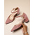cheap Block Heel Pumps-Women's Pink Suede Ankle Strap Block Heels – Elegant Pointed Toe Dress Pumps with Charm Detail for Weddings, Parties, and Office Wear