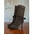 abordables Victoriano &amp; Eduardo-Botas marrones de media pantorrilla con encaje de crochet para mujer, tacones de gatito y lazos: botas de vestir estilo victoriano eduardiano de la década de 1900 para mujer, ideales para atuendos de