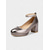 abordables Estilo Disco y Hippie de los años 70-Zapatos de tacón cuadrado con plataforma dorada para mujer, años 80: zapatos de fiesta retro con tira en el tobillo y punta redonda brillante para discotecas, bailes y cócteles.