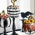 cheap Halloween-Charming Black &amp; White Plaid Pumpkin Figurine - Resin Autumn Tabletop Decor, Perfect for Thanksgiving &amp; Halloween, Versatile Indoor/Outdoor Home Centerpiece