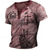 cheap Vintage&amp;Retro-Men&#039;s Graphic Ship Skulls Henley Shirt Raglan T Shirt Short Sleeve 3D Print Fashion Designer Comfortable Outdoor Daily Summer Blue Red Purple Brown Green Henley Henley T-Shirt