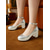 abordables Estilo Disco y Hippie de los años 70-Zapatos de tacón cuadrado con plataforma dorada para mujer, años 80: zapatos de fiesta retro con tira en el tobillo y punta redonda brillante para discotecas, bailes y cócteles.