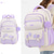 abordables Sacs à dos pour Enfants et Adolescents-Sac à dos d'école rouge et blanc pour filles – joli sac à dos de grande capacité avec patchs étoiles et breloque pompon pour ados