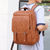 abordables Sacs à dos de Collège-Sac à dos vintage en similicuir pour homme – Sac de voyage et d'affaires de grande capacité avec sangles à boucle et compartiment pour ordinateur portable