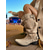 baratos Cowboy &amp; Western Boots-Botas de cowboy femininas de camurça desleixada - botas de cano médio com fivela estilo western e salto baixo, calçados casuais para atividades ao ar livre e festivais de música