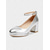 abordables Estilo Disco y Hippie de los años 70-Zapatos de tacón cuadrado con plataforma dorada para mujer, años 80: zapatos de fiesta retro con tira en el tobillo y punta redonda brillante para discotecas, bailes y cócteles.