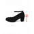 tanie Mary Jane szpilki-Damskie czerwone czółenka typu Mary Jane na klockowym obcasie - eleganckie buty z imitacji zamszu z okrągłym noskiem i paskiem przy kostce, w stylu vintage do biura, na imprezy i na co dzień