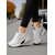 abordables Baskets femme-Baskets de course épaisses noires et grises pour femmes – Baskets à lacets en mesh respirant, chaussures de marche sportives décontractées pour la salle de sport, les voyages et le quotidien