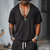 abordables Ensembles de t-shirts basiques pour hommes-Homme Ensembles T-shirt Tenues 2 pièces Ensemble Short Manche Courte Col en V Été Uni Mode Occasionnel 2 pièces Vacances Tenue quotidienne Sortir Noir T-shirt haut de gamme pour homme