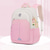 cheap Kids &amp; Teen Backpacks-Girls' Pink and White School Backpack with Cute Cartoon Keychain, Lightweight Waterproof Bookbag with Large Capacity for Elementary and Middle School Students