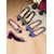 זול Block Heels-נעלי עקב קטיפה כחולות לנשים עם פפיון אבני חן - נעלי עקב מרובעות וינטג&#039; אלגנטיות למסיבות ערב, חתונות ואירועים רשמיים