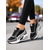 abordables Baskets femme-Baskets de course épaisses noires et grises pour femmes – Baskets à lacets en mesh respirant, chaussures de marche sportives décontractées pour la salle de sport, les voyages et le quotidien
