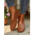 economico Stivali alla caviglia-stivaletti bassi in similpelle marrone da donna: scarpe casual minimaliste alla caviglia per l'autunno, il relax in veranda e gli outfit di tutti i giorni