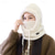 cheap Hats-1pc Women&#039;s Winter Plush Mask Hat - Elastic Face Cover with Drawstring Closure, Lightweight Warm Face Protection for Cycling Skiing Outdoor Sports, Soft Polyester Solid Color Hand Wash Only