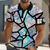 ieftine Polo geometric pentru bărbați-Bărbați Abstract Geometică Polo Manșon scurt Tricouri de polo Cămăși cu guler Casual Haine de strada Îmbrăcăminte Atletică Purtare Zilnică Nasturi Vară Albastru piscină Mov Portocaliu