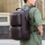 cheap College Backpacks-Men's Faux Leather Travel Backpack and Duffel Bag – Multi-Functional Large Capacity Bag with Dual Front Pockets for Business and Weekend Trips